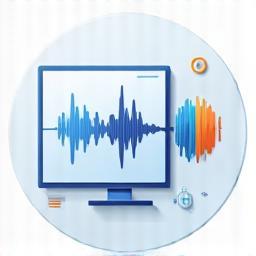 Ícone representando edição de áudio, mostrando uma onda sonora em um software